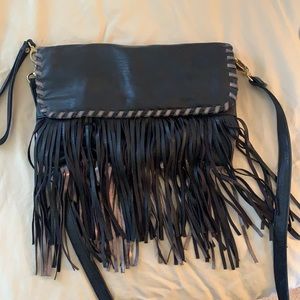 Steve Madden Fringe Black Purse